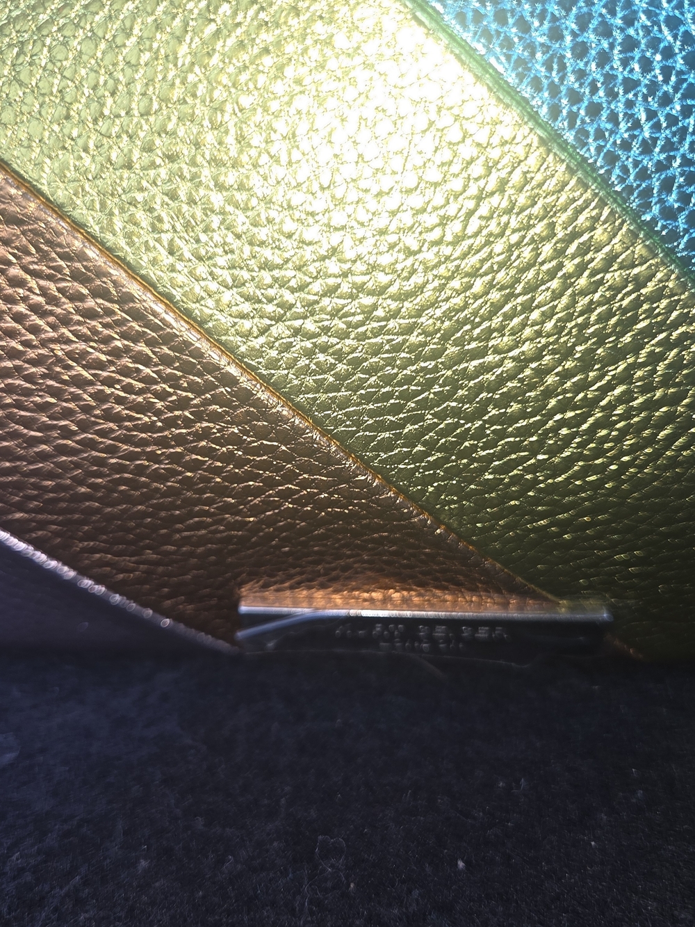 Kurt Geiger Iridescent Quilted Crossbody in Purple, Blue, Pink - Picture 6 of 7